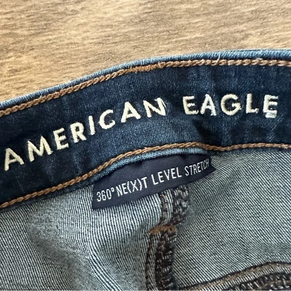 American Eagle Size 0 Super Hi Rise Jeggings Jeans 360‎ Next Level Stretch Blue
